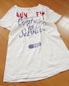 デニム＆ダンガリー SUN FUN ロゴTシャツ 白 150