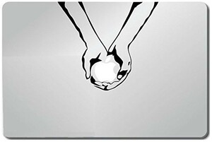 MacBook ステッカー シール Hands Holding Apple (11インチ)
