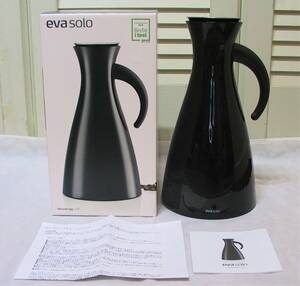 新品 evasolo Vacuum Jug エバソロ バキュームジャグ1.0 Bk 1.0L ブラック Borosilicate glass ガラス製卓上用魔法瓶 未使用北欧デンマーク