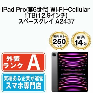 美品 iPad Pro(第6世代) 1TB スペースグレイ A2437 Wi-Fi+Cellular 12.9インチ 第6世代 2022年 本体 中古 SIMフリー