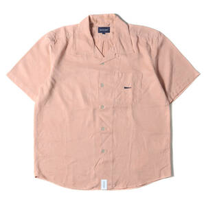 DESCENDANT ディセンダント シャツ サイズ:1 19SS ワンポイント刺繍 オープンカラー 半袖シャツ PIER TENCEL SS SHIRT ピンク