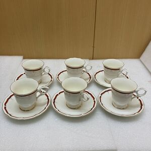 XL8454 ウェッジウッド WEDGWOOD コロラド ティー カップ ソーサー 6客 ホワイト 白 食器 紅茶 珈琲 英国製 美品 （未使用品)