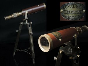 ◆アンティーク・航海望遠鏡・ROYAL NAVY・1915・MARINE TELESCPE・三脚付◆a291