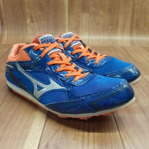 CKT-240305-6 MIZUNO ミズノ 陸上スパイク ランニングシューズ メッシュシューズ ブルーオレンジ レディース 23.5cm