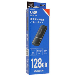 【ゆうパケット対応】ELECOM エレコム キャップ式USB3.2 Gen1メモリ MF-HTU3B128GBK 128GB ブラック [管理:1000014553]