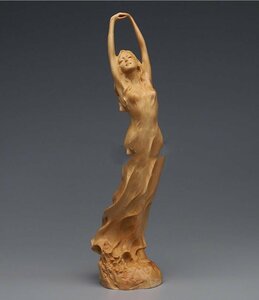 美少女 ◆裸婦像◆女性像 東洋彫刻 天然木・置物・柘植製高級木彫り・