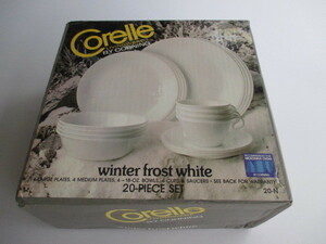 未開封★20ピース★白★WINTER WHITE FROST★オールドコレール★リビングウェア★Corelle★CORNING★USA