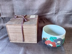 ☆尾形乾山 茶碗 椿の絵 茶道具 骨董品 美術品 共箱あり