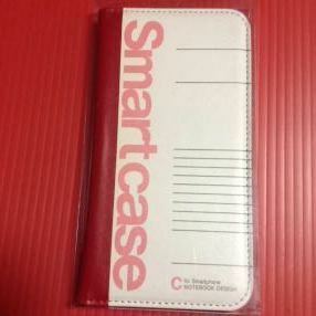 スマートフォン ノートブックデザインケース(レッド) Smart case カード入れ付き size：約15.5×8×1㎝ スマホケース