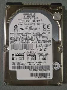 6GB IBM DARA-206000 2.5インチ 9.5mm IDE ①