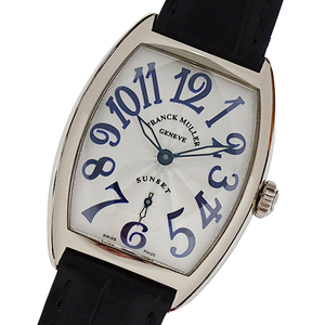 フランクミュラー FRANCK MULLER トノーカーベックス サンセット 7500 S6 時計 ボーイズ ブランド 手巻き 750WG レザー 磨き済み