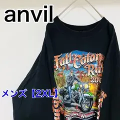 YV70【US輸入】anvil　長袖Tシャツ　ロンT【メンズ2XL】黒色