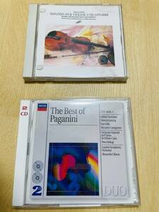 パガニーニCD/２枚　藤田容子 福田進一 パガニーニ : ヴァイオリンとギターのソナタ 1988年＋Arthur Grumiaux The Best Of Paganini