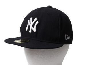 デッドストック 未使用 ■ ニューエラ x NY ヤンキース ベースボール キャップ 56.8cm / NEW ERA 新品 帽子 MLB オフィシャル 大リーグ 紺