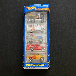 2000 未開封 Rescue Rods ホットウィール HOT WHEELS ギフトパック アメリカ ミニカー 5台 アメ車 トラック トレーラー 救急車 レスキュー