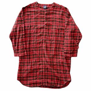 OLD GAP ヘンリーネック レイヤード チェック スリーピングシャツ 90sチェック