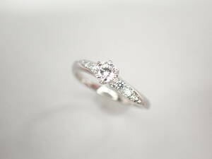 6/美品 ロイヤルアッシャーダイヤモンド 0.15ct Pt900 リング 指輪