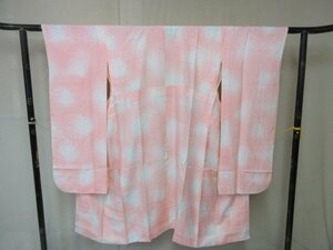 1円 良品 正絹 長襦袢 振袖用 式典 和装 桃色 暈し グラデーション 狢菊 花柄 おしゃれ 袷 身丈123cm 裄65cm【夢職】★★★