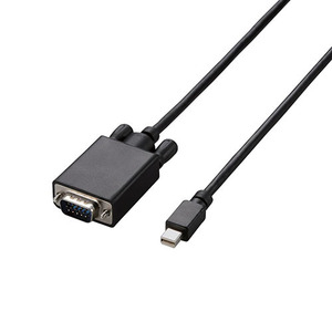 【5個セット】エレコム Mini DisplayPort-VGA変換ケーブル/2m/ブラック AD-MDPVGA20BKX5