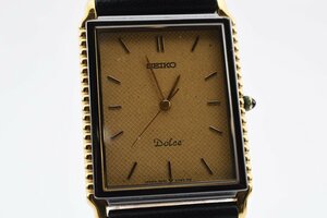 美品 セイコー ドルチェ 14KT 9531-5050 スクエア ゴールド クォーツ レディース 腕時計 SEIKO