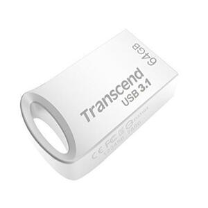 ◆送料無料 Transcend USBメモリ 64GB USB3.1 & USB 3.0 キャップレス シルバー 耐衝撃 防滴 防塵 TS64GJF710S 限定特価