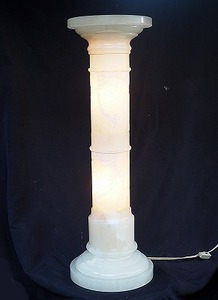 大理石 ロココ調 模様彫刻　クラシック 中古品　ランプ台 花台 飾り台 フラワーベース オブジェ台 高71cm