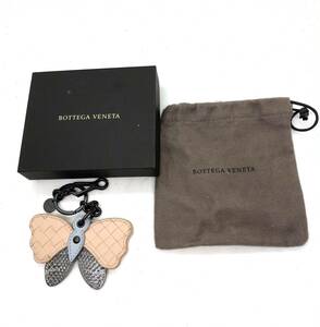 BOTTEGAVENETA ボッテガヴェネタ★キーリング 蝶 バタフライ キーホルダー スネークスキン 蛇柄