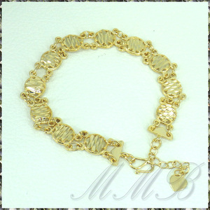 [BRACELET] 18K Gold Filled シャイニング カット オーバル シェィプ リンクチェーン ゴールド ブレスレット 8.5x185-210mm