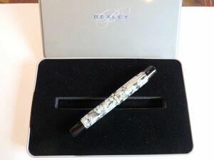 ◆【希少】【未使用に近い】ペン先：バイカラー18K 750 M 　BEXLEY USA made ベクスレイ クラックドアイス万年筆 純正コンバータ付属