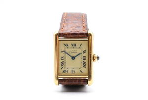 【動作未確認】 Cartier カルティエ TANK タンク VERMEIL ヴェルメイユ 5057001 クォーツ レディース