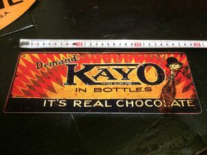 kayo bottles chocolate 看板 サイン vintage タイプ サビ加工 ビンテージ 風 リプロダクト カヨー チョコレート ドリンク