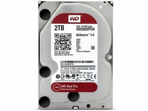 新品 WD2002FFSX Western Digital WD Red Pro SATA6Gb/s 64MB 2TB 7,200rpm 3.5inch AF対応 ハードディスク 内蔵型 ID001 送料無料