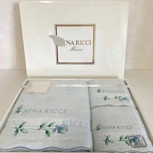 未使用 NINA RICCI ニナリッチ バスタオル 1点 フェイスタオル 2点 タオルセット 綿100% 花刺繍