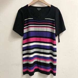 SONIA RYKIEL ソニアリキエル 新品未使用タグ付きマルチボーダーTシャツ 38 CKRWYYM0413 クルーネック カットソー パフスリーブ リボン