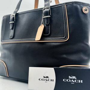 1円 【極美品】コーチ COACH トートバッグ ビジネスバッグ ブリーフケース ブラック 黒 レザー 革 メンズ レディース