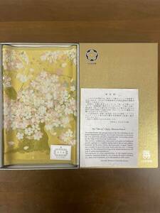 【美品】 龍村美術織物 謹製 『桜花図』 テーブルセンター 卓布 壁掛け 約82cm×32cm テーブルクロス 敷物 正絹 和装小物 共立女子学園