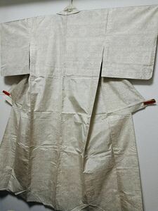 日舞家所蔵品★【銘品新品】単衣「前田源織物謹製」56万 本場白大島紬 白泥染「正倉院華文文様」緯総絣 手機織★身丈155裄63