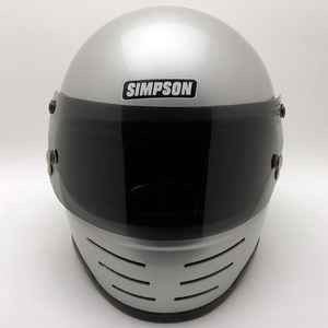 送料無料 Dead Stock 新品 純正シールド付 SIMPSON M61 SILVER 58cm/シンプソン銀シルバービンテージヘルメットm30m32m62m41m80s70s