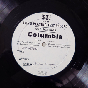 【未発売盤 Test】 英Columbia　モンポウ「ピアノ・リサイタル」　モンポウ　自作自演