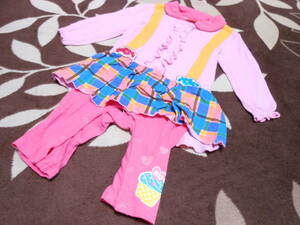 ∮669　80㎝　BABYDOLL 　カバーオール　スカート付き　ピンク