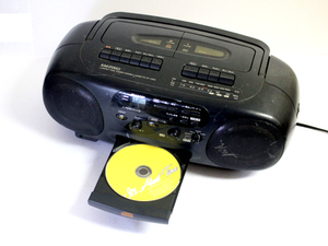 SHARP シャープ QT-C500 コンパクトディスクデジタルオーディオ CD ラジオ カセット ブラック ラジカセ オーディオ機器