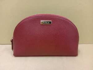 FURLA フルラ 小物入れ ラウンドポーチ レッド