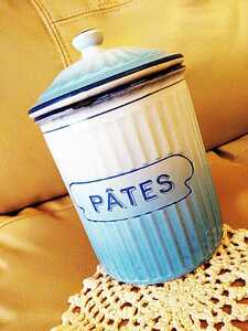 レア フランス アンティーク BB PATES ホーロー ポット キャニスター 骨董 蚤の市 レース エトワール JAPY パステル ビスク ドール 台所缶 