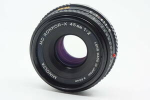 美品 ミノルタ MD ROKKOR-X 45mm F2 準パンケーキレンズ minolta MD ロッコール 標準レンズ 単焦点