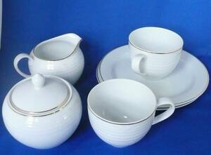 高級陶磁器）特価　オールドノリタケ（日本陶器）二人でお茶を」コーヒーカップ＆シュガーポット、ミルクピッチャー、新品英国里帰り品
