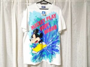 新品 90年代 ビンテージ 東京ディズニーランド ミッキーマウス ボディボード オールドサーフ Tシャツ Lサイズ レトロ 当時物