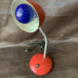 【通電確認済み】電気スタンド 昭和レトロ 赤色 センバドー シンプル 丸型 インテリア 照明 スタンドライト