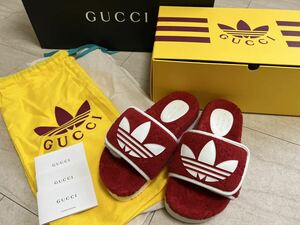 新品未使用adidas x Gucci コラボ GG プラットフォームサンダル　レディース36サイズ　レッド23cm〜23.5cm GUCCI 定価9万