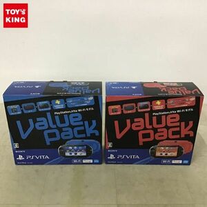 1円〜 動作確認済 初期化済 PlayStationVita PSVITA Wi-Fiモデル バリューパック ブルー/ブラック、レッド/ブラック PCH-2000