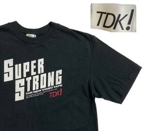 良好 TDK ビンテージ 企業物 90s Tシャツ カセットテープ ビデオテープ 袖裾シングルステッチ